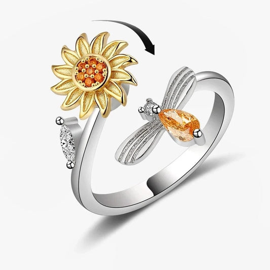 Sunflower & Bee Fidget Ring - The Ish Store